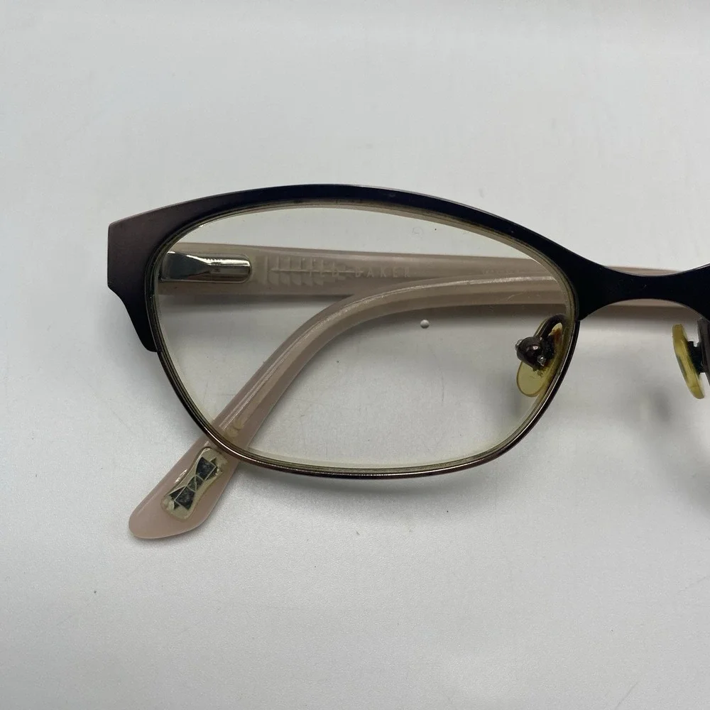 Ted Baker Eyeglasses Women FRAME ONLY B240 52-15-135 Gold Floral Pink 546